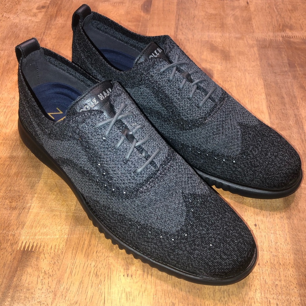 Cole Haan Men's Gray Knit Oxford Shoes